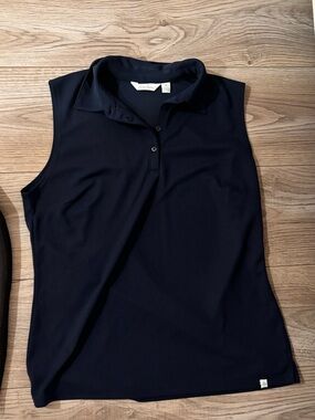 Lady Hagen Navy Sleeveless Golf Polo Top Size M
